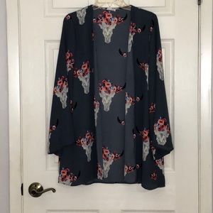 Navy Bull skull kimono